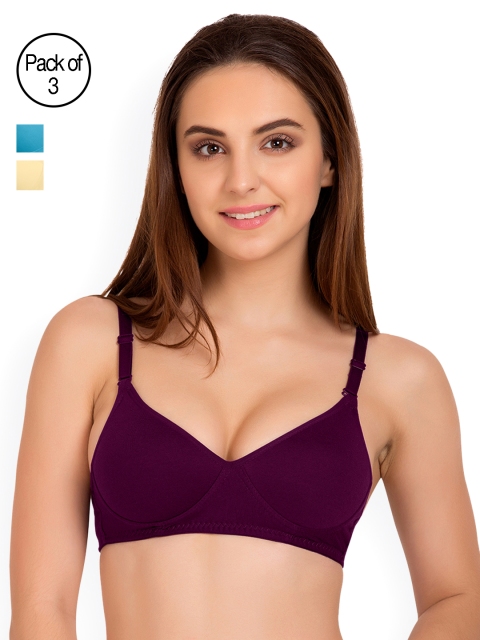 

Tweens Pack of 3 T-shirt Bras TW91301, Burgundy