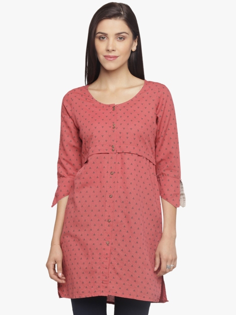 Mineral Women Red Printed A-Line Kurti available at myntra for Rs.1679