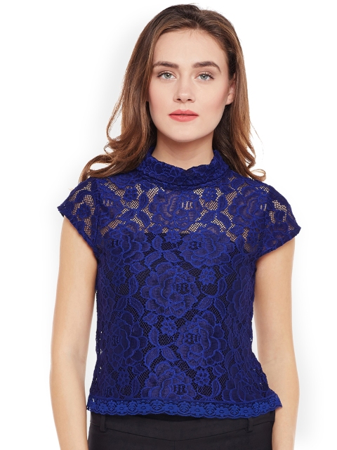 

Latin Quarters Women Blue Self Design Top