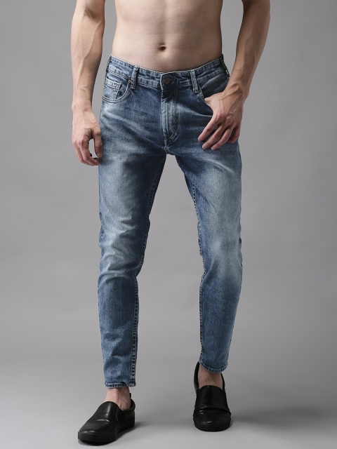 

HERE&NOW Men Blue Slim Fit Mid-Rise Clean Look Stretchable Ankle Jeans