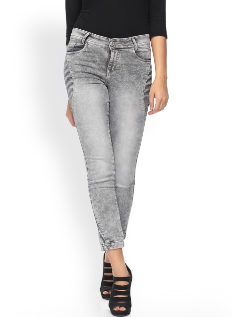 

Xblues Women Grey Slim Fit Mid-Rise Clean Look Jeans
