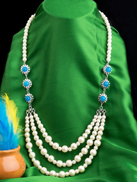

Voylla Silver-Toned Brass Layered Necklace