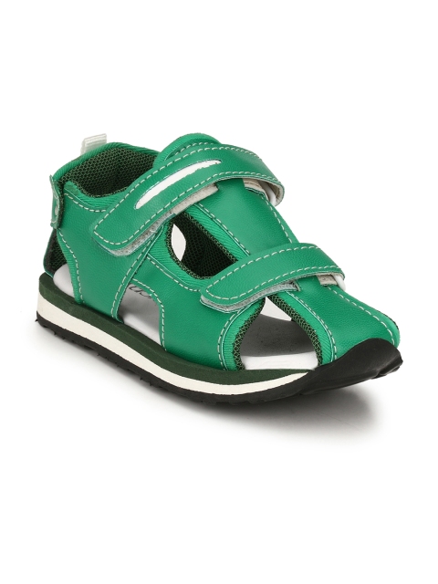 

TUSKEY Boys Green Comfort Leather Sandals