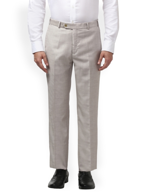 

Raymond Men Off-White Regular Fit Solid Formal Trousers