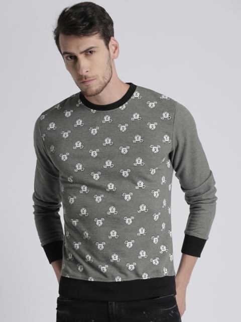 

Splash Men Grey Melange Printed Sweatshirt