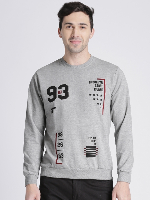 

Splash Men Grey Melange Printed Sweatshirt