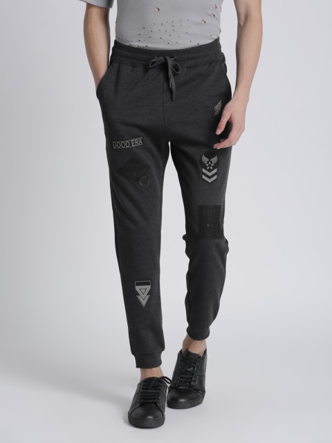 

Splash Men Charcoal Regular Fit Solid Joggers