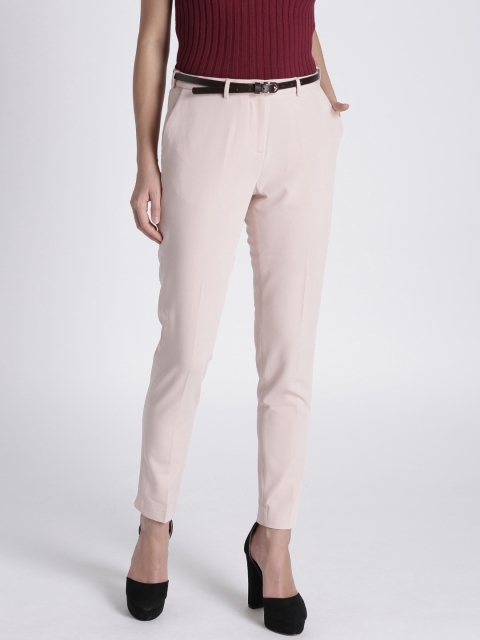 

Splash Women Peach-Coloured Regular Fit Solid Formal Trousers
