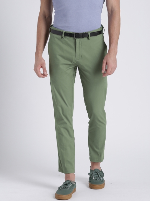 

Splash Men Olive Green Regular Fit Solid Chinos