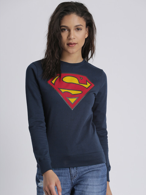 

Splash Women Navy Blue Printed Sweatshirt
