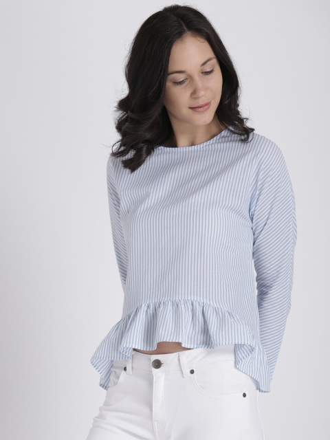 

Splash Women Blue & White Striped Top