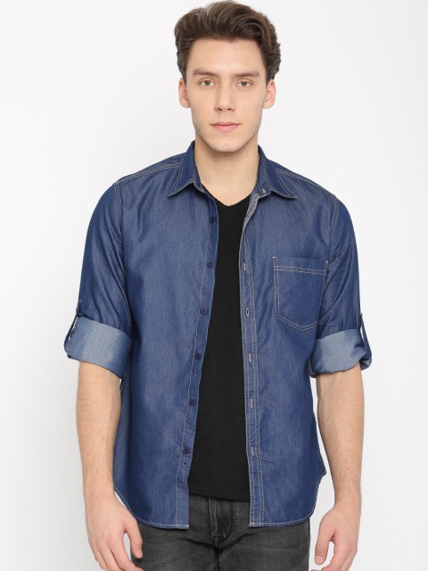 

HERE&NOW Men Blue Regular Fit Denim Casual Shirt
