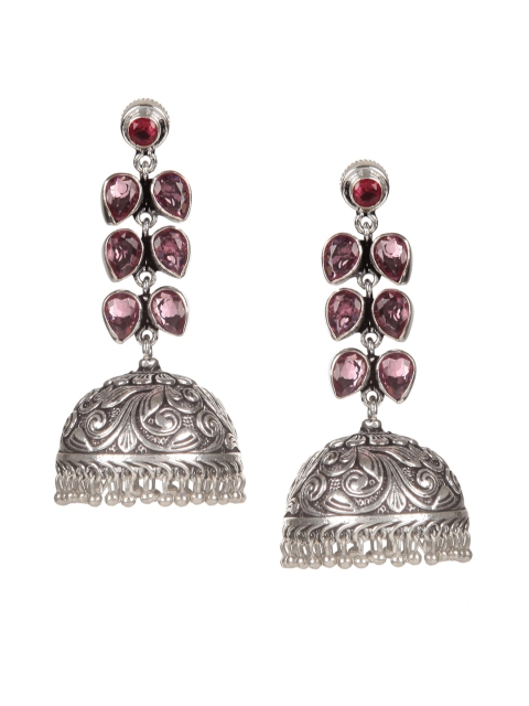 

Bamboo Tree Jewels Purple Dome Shaped Jhumkas