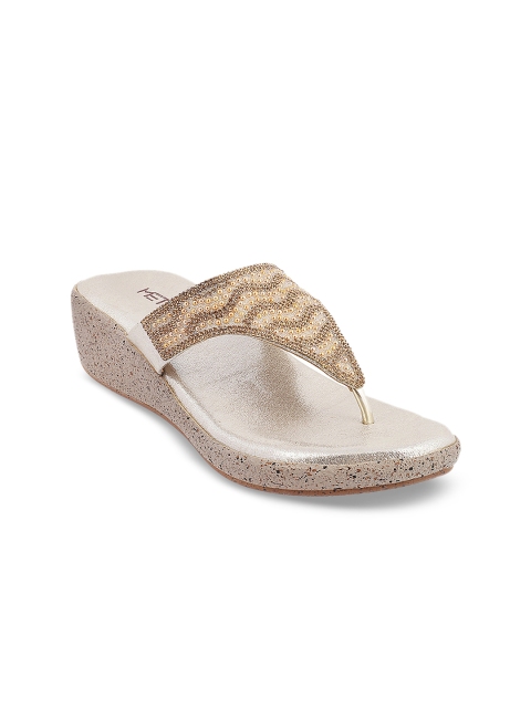 

Metro Women Gold-Toned Solid Sandals