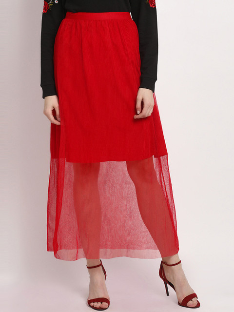 

Marie Claire Red solid Skirt