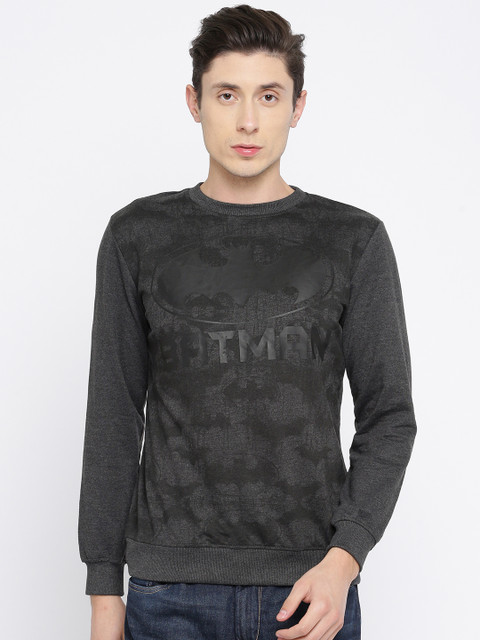

Splash Men Charcoal Grey Printed Sweatshirt
