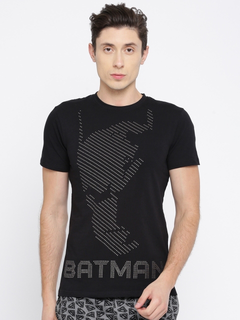 

Splash Men Black Self Design Round Neck T-shirt