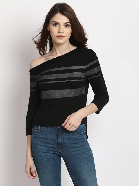 

RARE Women Black Striped Top
