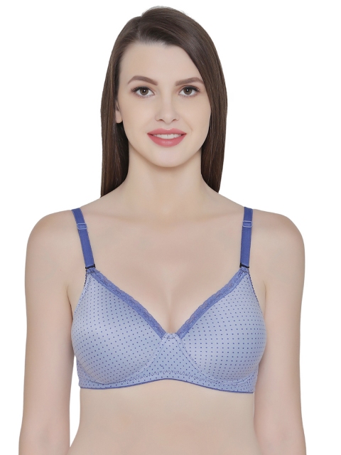 

Clovia Padded Non-Wired Printed Multiway T-Shirt Bra, Blue