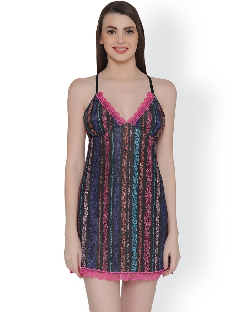 

Clovia Black Printed Baby Doll NS1000M13