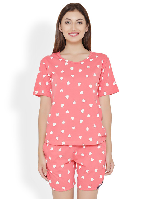 

Clovia Pink Printed Lounge Set LS0227P22L