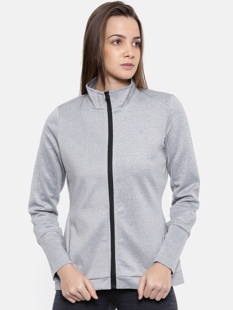 

HRX by Hrithik Roshan Women Grey Melange Sporty Jacket with Thumbhole