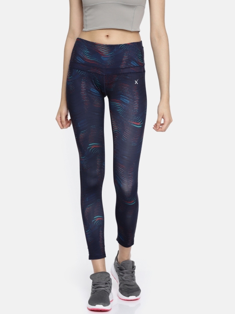 

HRX by Hrithik Roshan Women Blue Printed Tights