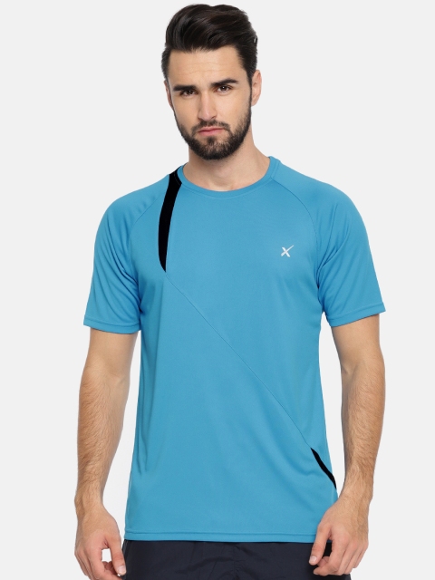 

HRX by Hrithik Roshan Men Blue Solid Round Neck T-shirt