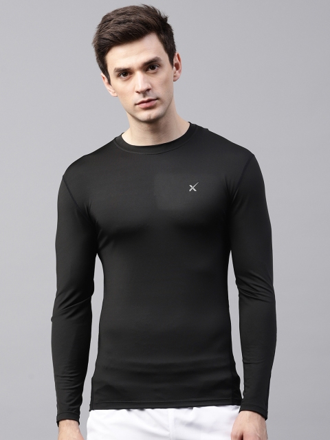 

HRX by Hrithik Roshan Men Black Solid Round Neck T-shirt