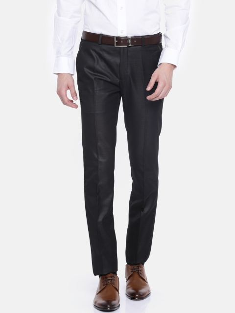 

Theme Men Brown Tapered Fit Solid Formal Trousers