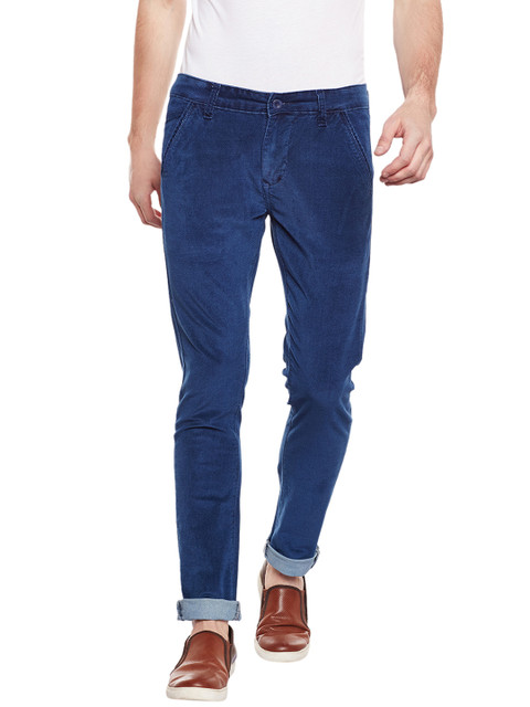 

Rodamo Men Blue Urban Slim Fit Self Design Chinos