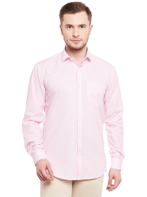 

DENNISON Men Pink Comfort Slim Fit Solid Semiformal Shirt