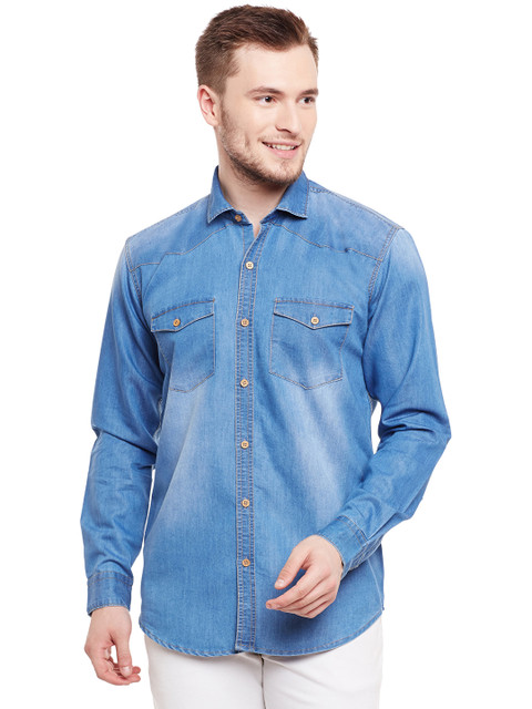 

DENNISON Men Blue Comfort Slim Fit Solid Casual Shirt