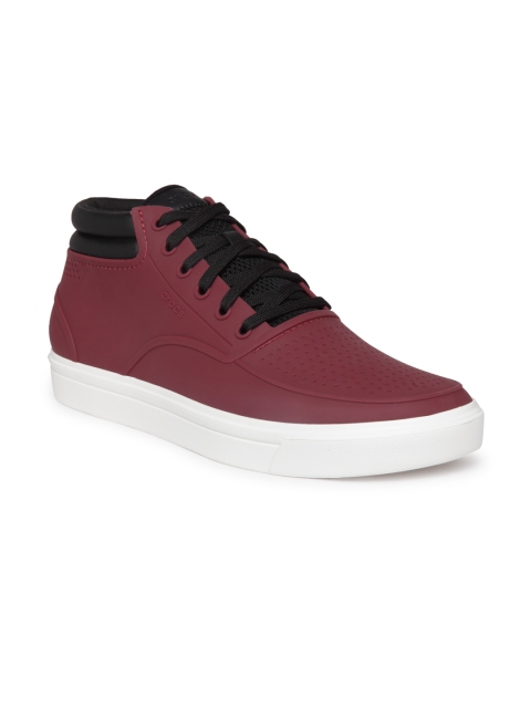 

Crocs Men Red Colourblocked Synthetic Mid-Top Flat Boots