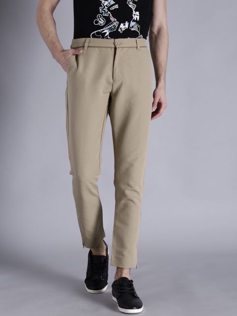 

Kook N Keech Men Khaki Solid Regular Trousers