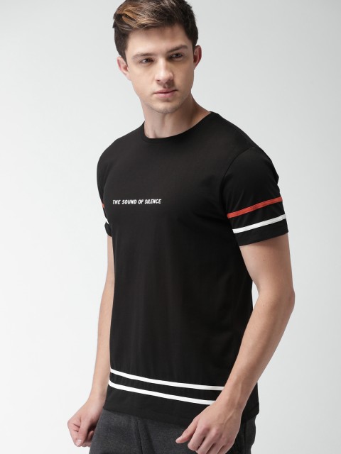

Mast & Harbour Men Black Printed Round Neck T-shirt