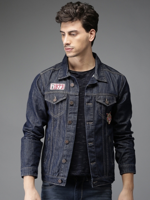 

Moda Rapido Men Blue Solid Denim Jacket