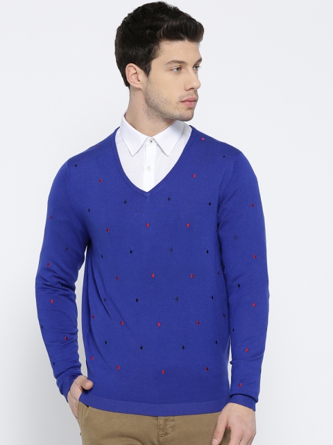 

Blackberrys Men Blue Embroidered Pullover