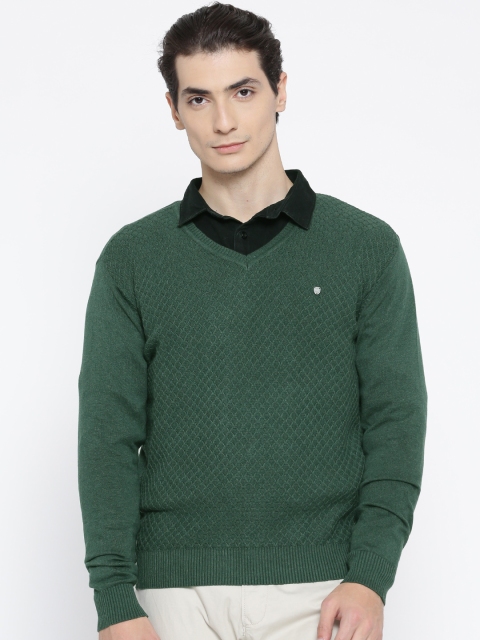 

Blackberrys Men Green Self-Design Sweater