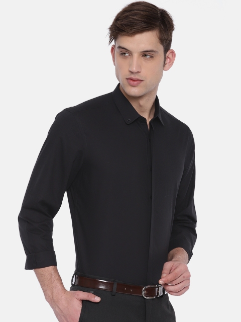 

Blackberrys Men Black Slim Fit Self-Design Formal Shirt