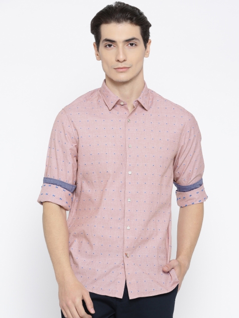 

Blackberrys Men Pink Slim Fit Self-Design Casual Shirt