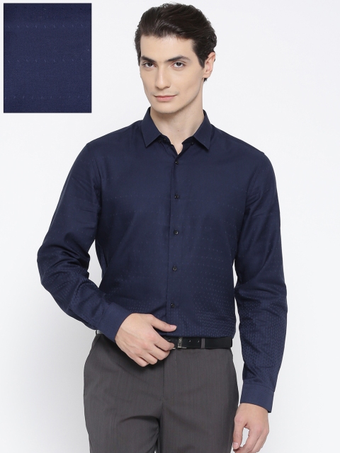 

Blackberrys Men Navy Blue Slim Fit Self Design Formal Shirt