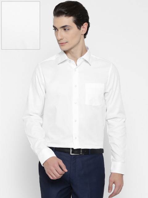 

Blackberrys Men White Slim Fit Self Design Formal Shirt