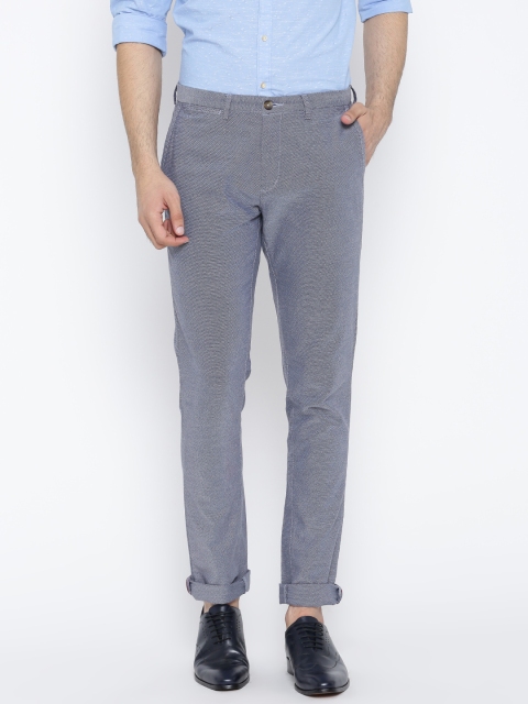 

Blackberrys Men Grey Regular Fit Self-Design Regular Trousers