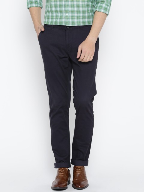 

Blackberrys Men Navy Blue B-91 Sharp Fit Solid Regular Trousers