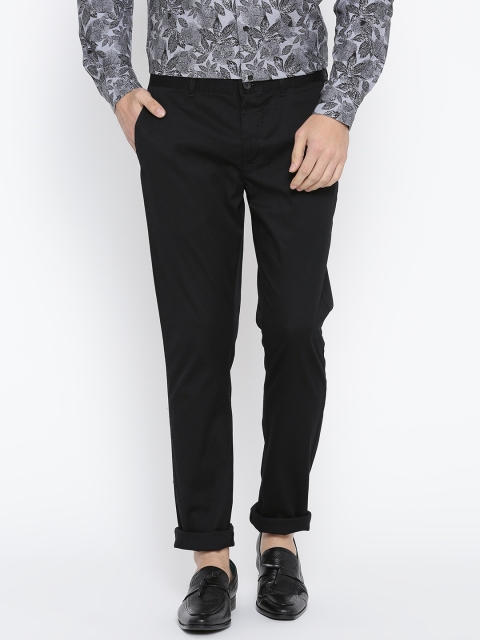 

Blackberrys Men Black Sharp Fit Solid Casual Trousers