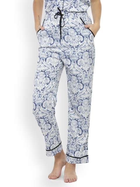 

Oxolloxo Blue & White Printed Lounge Pants W17177WNW001
