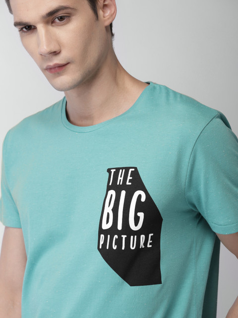 

Mast & Harbour Men Blue Printed Round Neck T-shirt