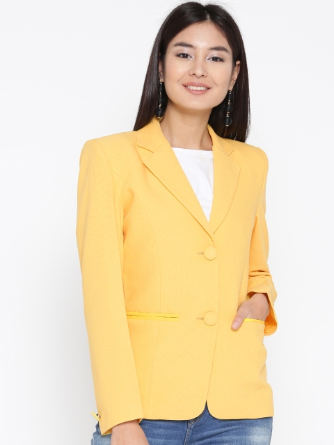 

Fort Collins Yellow Single-Breasted Casual Blazer