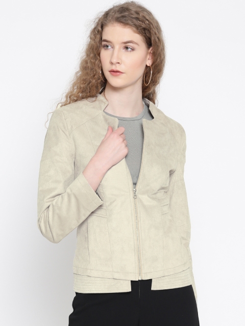 

Fort Collins Women Beige Solid Tailored Jacket